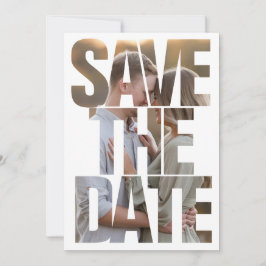 Editable Modern Bold Save the Date Negative Space