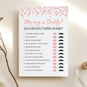 Editable Mommy or Daddy Baby Showgame Card Einladung