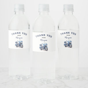 Editable Motorrad Geburtstagswasser Flasche Etiket Wasserflaschenetikett