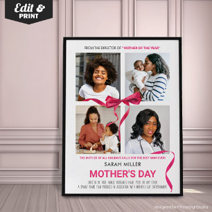 Editable Movie Poster Mothers Day Gift for Mama