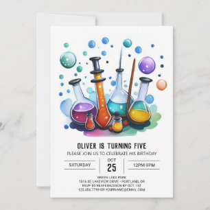 Editable Mystery Gear Scientist zum Geburtstag Einladung