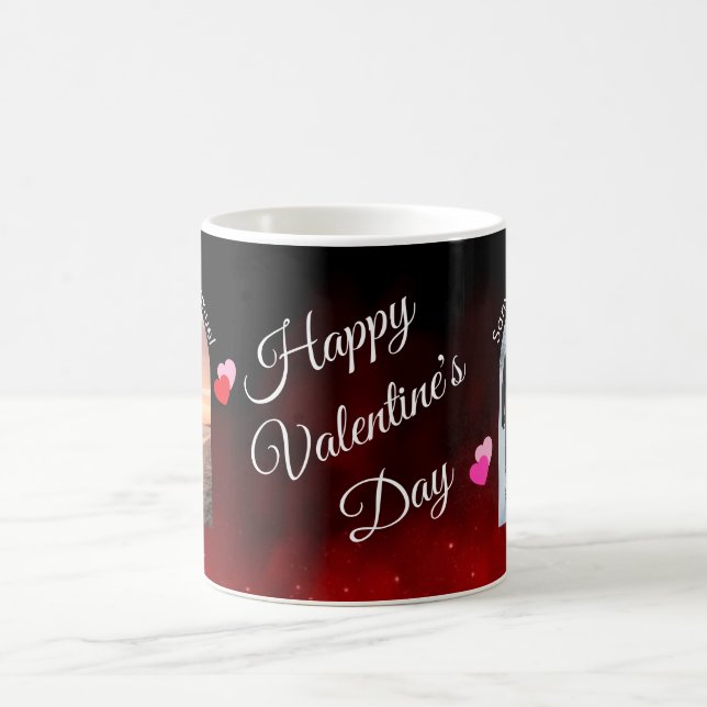 Editable Name Family Photo Valentine's Kaffeetasse (Mittel)