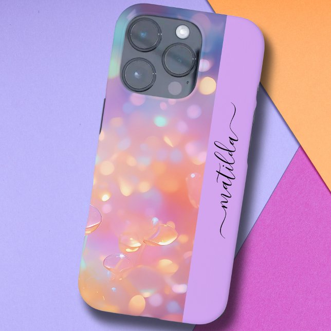 EDITABLE Name funkelnd Bokeh farbenfrohe Prisma Case-Mate iPhone Hülle (Von Creator hochgeladen)
