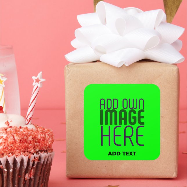 EDITABLE NEON GREEN IMAT TEXT TEMPLATE PARTY QUADRATISCHER AUFKLEBER (Party)