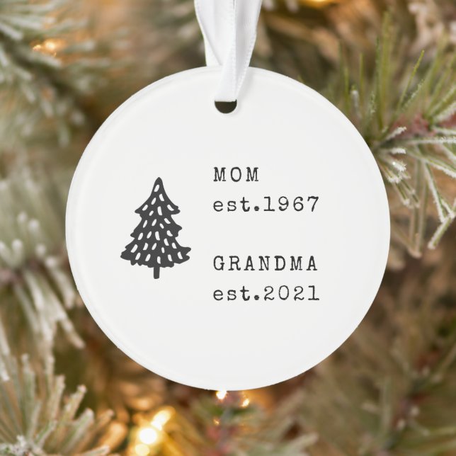 EDITABLE New Oma Gift Pregnancy Ankündigung Ornament (Baum)
