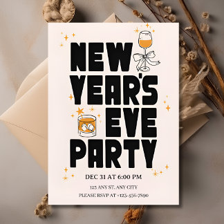 Editable New Year Party Invitation 2026 Einladung