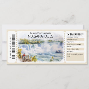 Editable Niagara Falls Ticket Trip Einladung