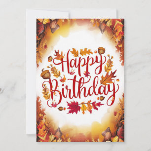 Editable Niedlich Wish Herbst Herbst Happy Birthda Karte