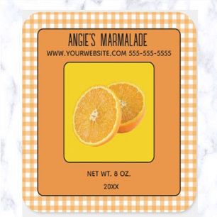 Editable Orange Marmalade Quadratischer Aufkleber