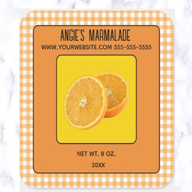Editable Orange Marmalade Quadratischer Aufkleber (Von Creator hochgeladen)