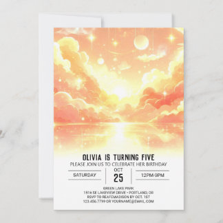 Editable Outerspace Celestial Digital Birthday Einladung