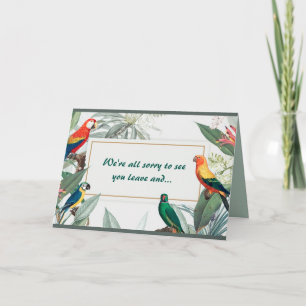 Editable Parrots Farewell Ansammlung Karte