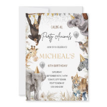 EDITABLE Party Animal Invasion Safari Geburtstag