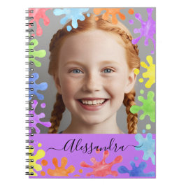 Editable Pastel Splash Custom Photo Frame Notizblock