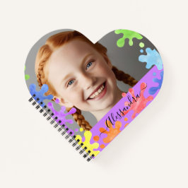Editable Pastel Splash cute Custom Photo Frame Notizbuch