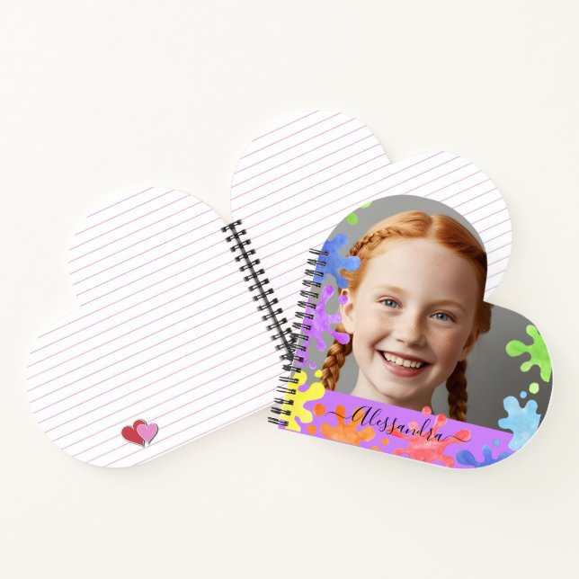 Editable Pastel Splash  cute Custom Photo Frame  Notizbuch (Innenseite)