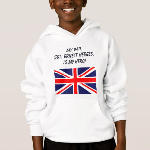 Editable Patriotic Union Jack Hero Vater Hoodie