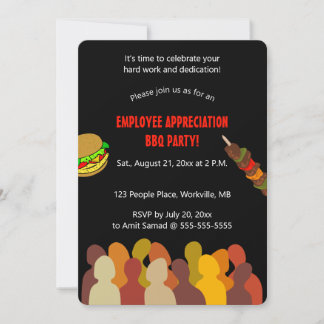 Editable People Employee Appreciation GRILLEN Part Einladung