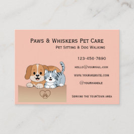 Editable Pet Sitting and Dog Walking Business Card Visitenkarte