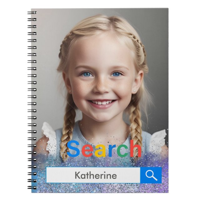 Editable Photo Google search Bar unique gift Notizblock (Vorderseite)