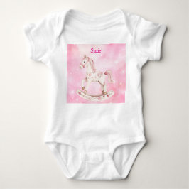 Editable Pink Chinoiserie Baby Bodysuit Baby Strampler