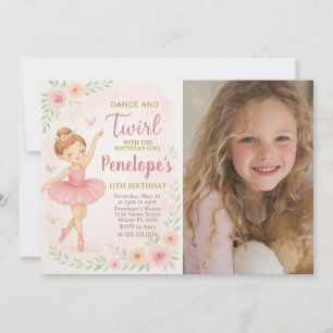 Editable Pink Dance Party Card for Little Girls Einladung