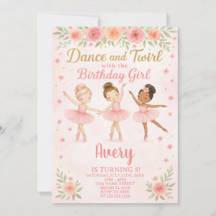 Editable Pink Pastel Dance Party for Girls Einladung