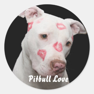 Editable Pitbull Liebhaber Runder Aufkleber