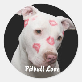 Editable Pitbull Lover Runder Aufkleber