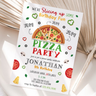 Editable Pizza Party Geburtstagsvorlage Einladung