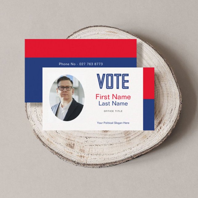 Editable Political Campaign Foto Business Card Visitenkarte (Von Creator hochgeladen)