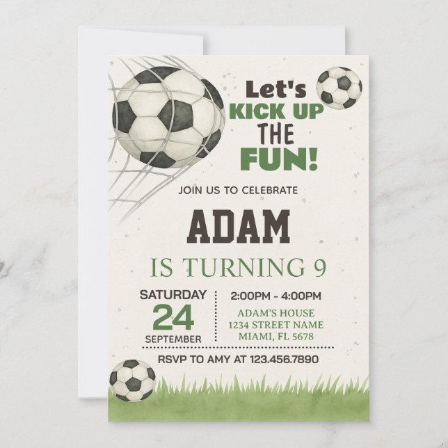 Editable & Printable Sports Party Einladung für Ki (Vorderseite)