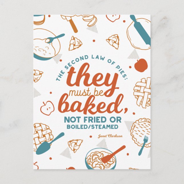 Editable Quotes Apple Pie Design Postkarte (Vorderseite)