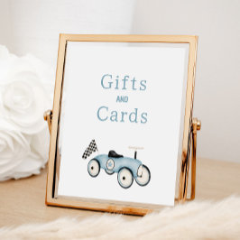 Editable Race Car Ride On Gifts Cards signieren Poster