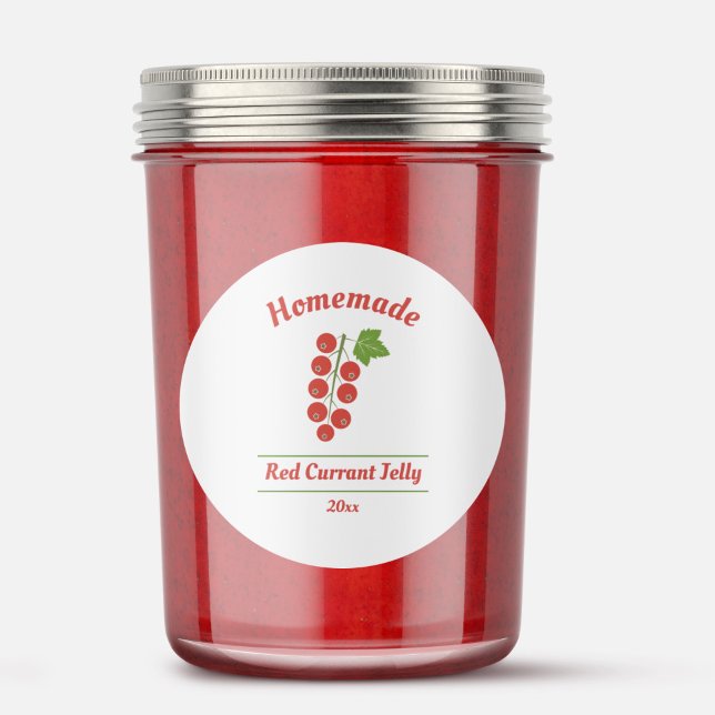 Editable Red Currant Jelly Label Aufkleber (Red Currant Jelly Label Sticker)