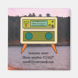 Editable Retro Radio Magnet für Branding