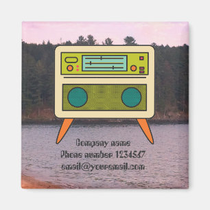 Editable Retro Radio Magnet für Branding