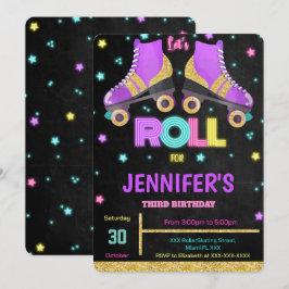 Editable Roller Skaten Birthday Einladung