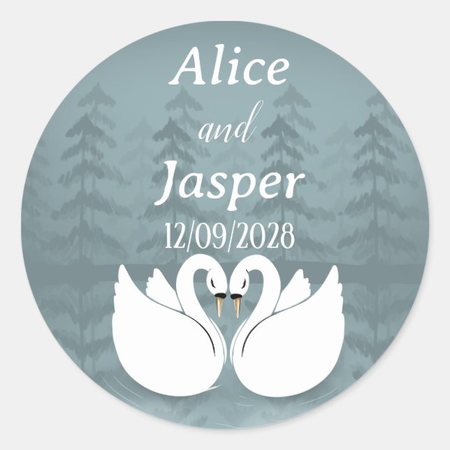 Editable Romantic and elegant wedding Sticker (Vorderseite)