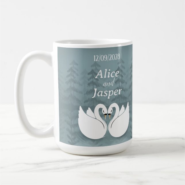 Editable Romantic and elegant wedding Sticker Kaffeetasse (Links)