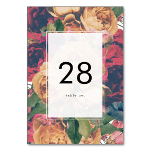 Editable Rose Floral Modern Boho Wedding Tischnummer