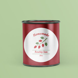 Editable Rosehip Jam Label Aufkleber