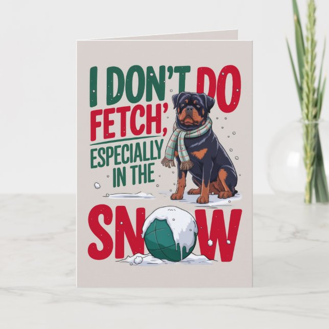 EDITABLE Rottweiler Funny Hund Weihnachtskarte Feiertagskarte (Vorderseite)