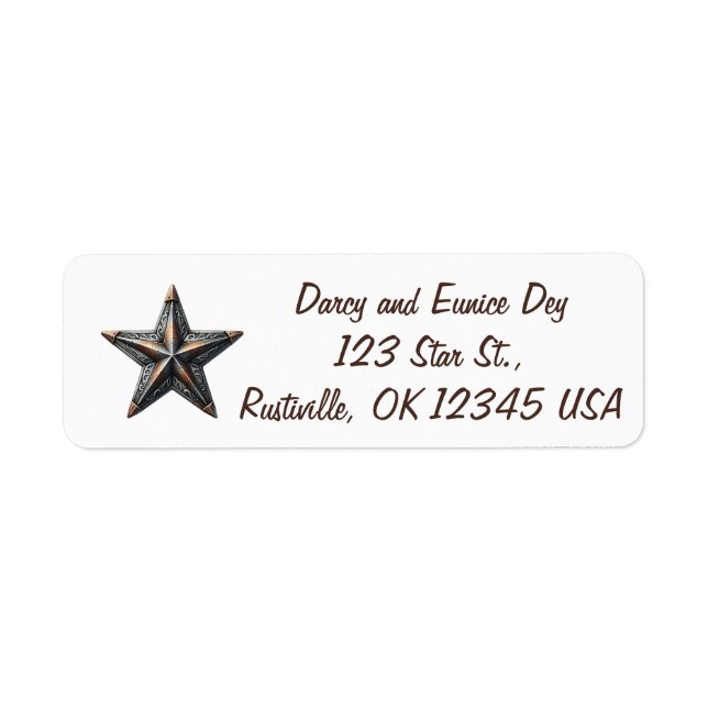 Editable Rustic Star Return Address (Vorne)