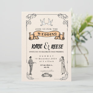 Editable Rustic Wedding Einladung Set & RSVP Bund