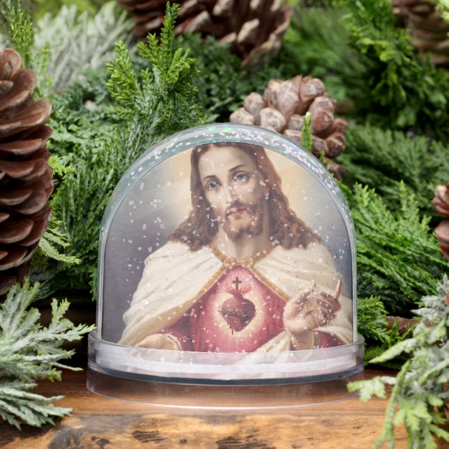 Editable Sacred Heart of Jesus and Prayer Schneekugeln (Winter)