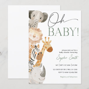 Editable Safari Baby Dusche Einladung
