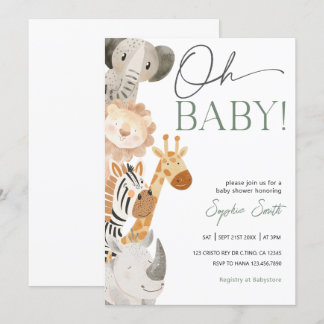 Editable Safari Baby Dusche Einladung