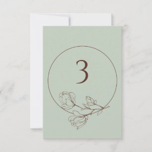 Editable Sage Boho Floral Wedding Tischnummer