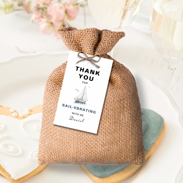 Editable Sailboat Nautical Favor Tag Geschenkanhänger (Von Creator hochgeladen)